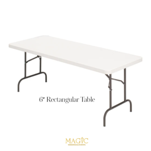 6-Foot Plastic Folding Table. 6 in