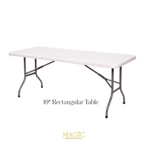 6-Foot Plastic Folding Table. 10 in