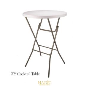 30” Round Wood Cocktail Table with 30” and 42” columns
